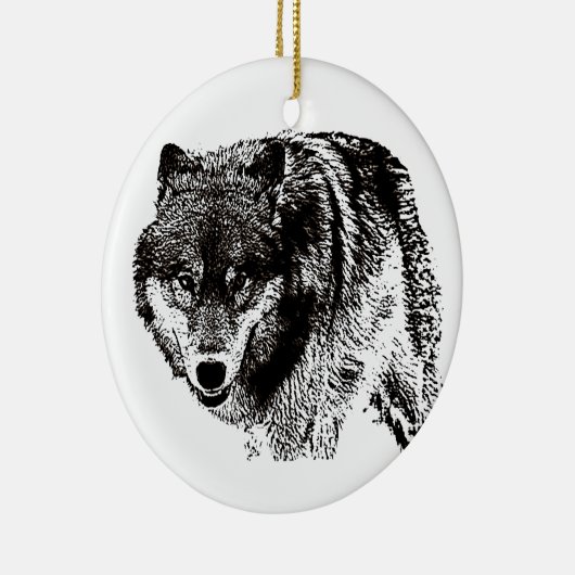 Wild Wolf Keramisch Ornament (Rechts)