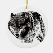 Wild Wolf Keramisch Ornament (Voorkant)