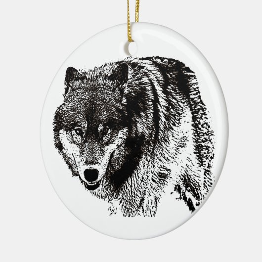 Wild Wolf Keramisch Ornament (Links)