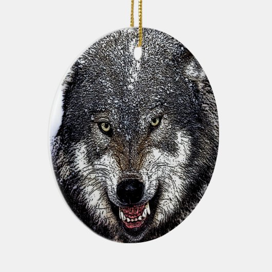Wild Wolf Keramisch Ornament (Rechts)