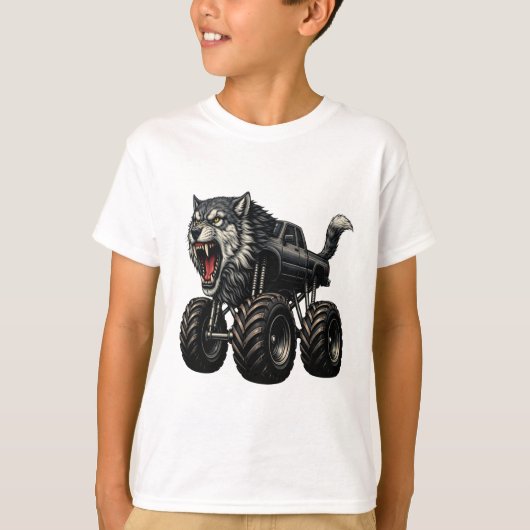 Wild Wolf Monster Truck werd T-shirt (Voorkant)
