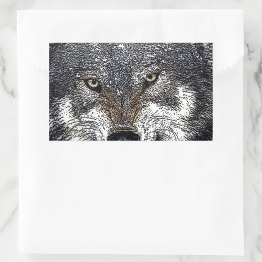 Wild Wolf Rechthoekige Sticker (Tas)