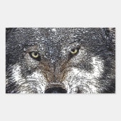 Wild Wolf Rechthoekige Sticker (Voorkant)