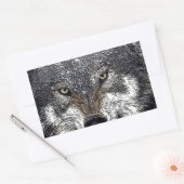 Wild Wolf Rechthoekige Sticker (Envelop)