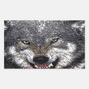 Wild Wolf Rechthoekige Sticker