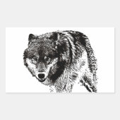 Wild Wolf Rechthoekige Sticker (Voorkant)