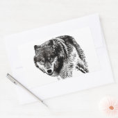 Wild Wolf Rechthoekige Sticker (Envelop)