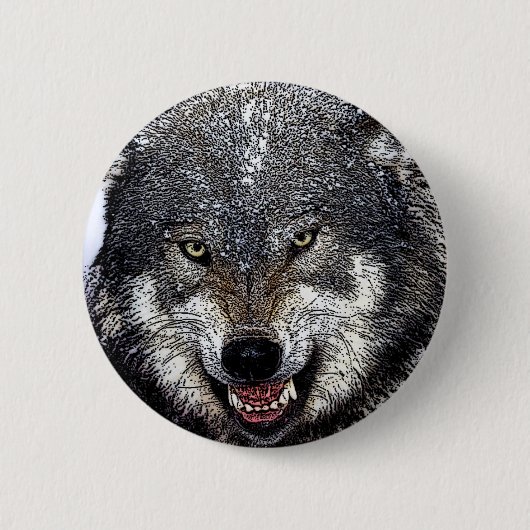 Wild Wolf Ronde Button 5,7 Cm (Voorkant)