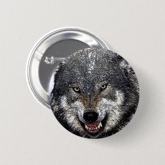 Wild Wolf Ronde Button 5,7 Cm (Voorkant /achterkant)
