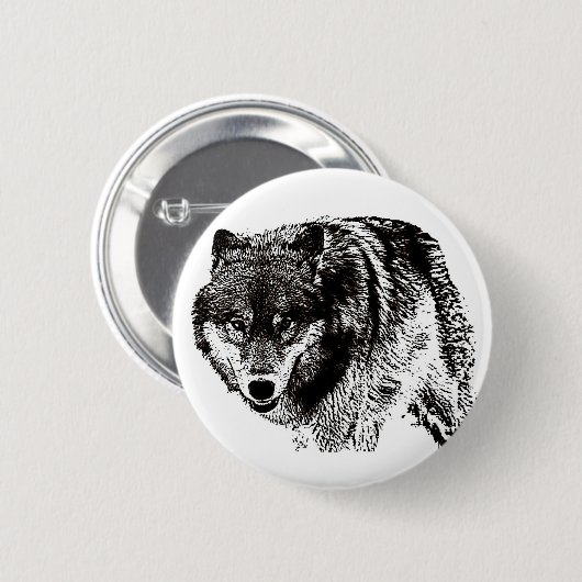 Wild Wolf Ronde Button 5,7 Cm (Voorkant /achterkant)