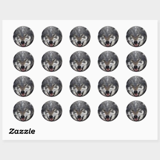 Wild Wolf Ronde Sticker (Vel)