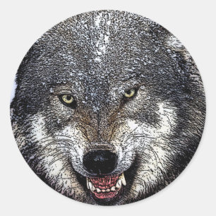 Wild Wolf Ronde Sticker
