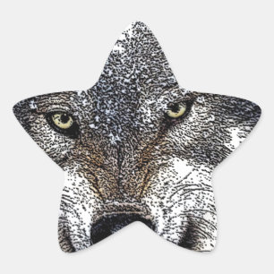 Wild Wolf Ster Sticker