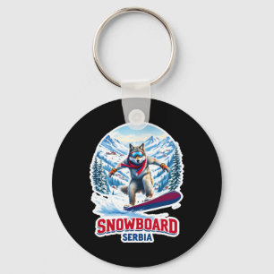 Wild Wolf uit Servië Snowboarden Adventure Sleutelhanger