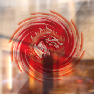 Wild Wolf Whirl see-thru venster vastklampen achte Raamsticker