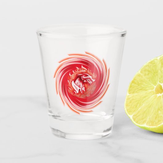 Wild Wolf Whirling-glasscherfglas Shot Glas (Voorkant)