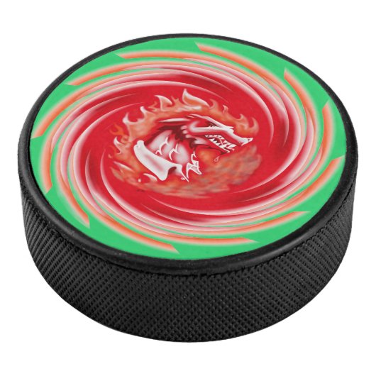 Wild Wolf Whirling groene hockey puck (3/4)