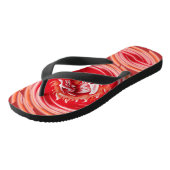 Wild Wolf Whirling rode brede teenslippers (Schuin)