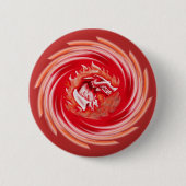 Wild Wolf Whirling rode knop Ronde Button 5,7 Cm (Voorkant)