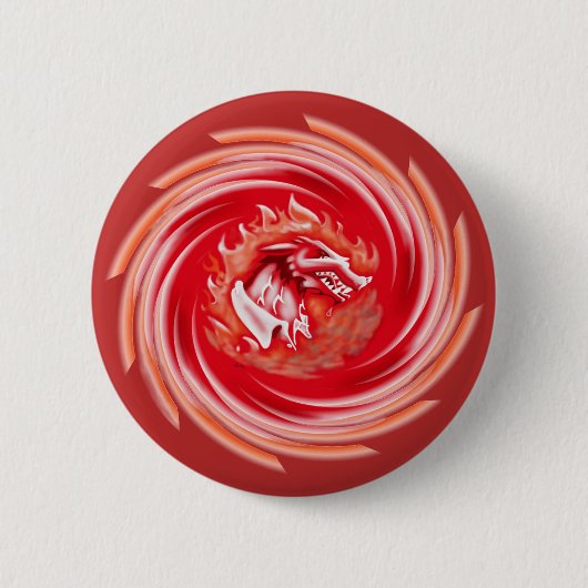 Wild Wolf Whirling rode knop Ronde Button 5,7 Cm (Voorkant)