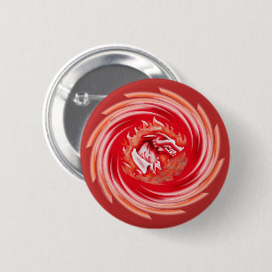 Wild Wolf Whirling rode knop Ronde Button 5,7 Cm
