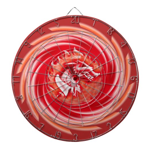 Wild Wolf Whirling rood dartboard Dartbord (Voorkant)