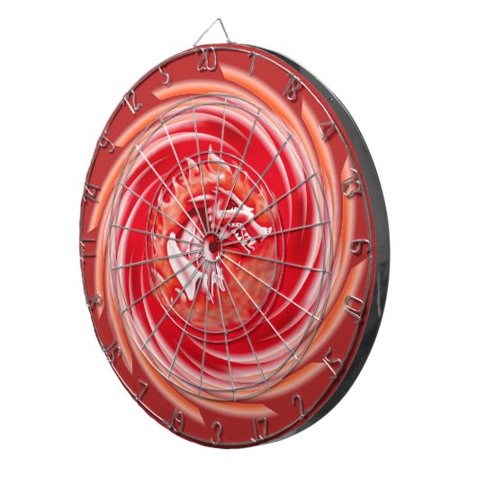 Wild Wolf Whirling rood dartboard Dartbord (Voorkant Rechts)