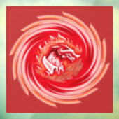 Wild Wolf Whirling rood venster cling Raamsticker (Vel 3)