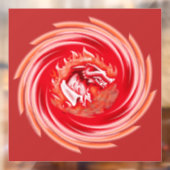 Wild Wolf Whirling rood venster cling Raamsticker (Vel 2)