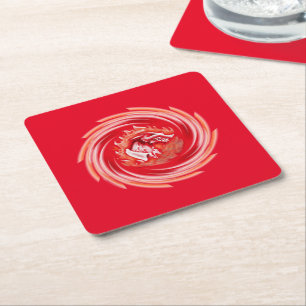 Wild Wolf Whirling roodpapierdrankenkusten Kartonnen Onderzetters