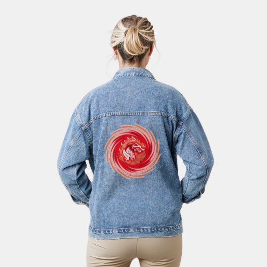 Wild Wolf Whirling vrouwen denim jas Jacket (Model)