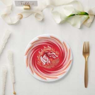 Wild Wolf Whirling wit papier borden Papieren Bordje