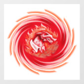 Wild Wolf Whirling wit venster cling Raamsticker (Vel)