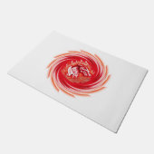 Wild Wolf Whirling witte deurmat (Schuin)