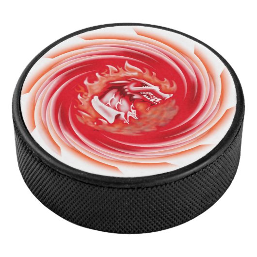 Wild Wolf Whirling witte hockey puck (3/4)