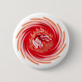Wild Wolf Whirling witte knop Ronde Button 5,7 Cm (Voorkant)