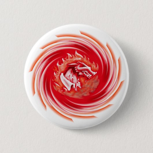 Wild Wolf Whirling witte knop Ronde Button 5,7 Cm (Voorkant)