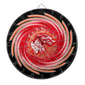 Wild Wolf Whirling zwart dartboard Dartbord (Voorkant)