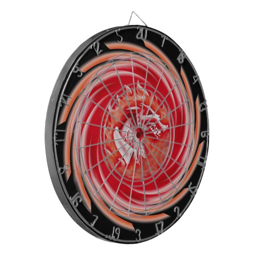 Wild Wolf Whirling zwart dartboard Dartbord (Voorkant Links)