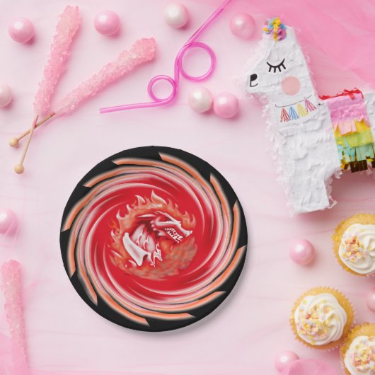 Wild Wolf Whirling zwart papier borden Papieren Bordje (Feest)