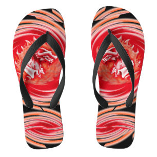 Wild Wolf Whirling zwarte brede teenslippers