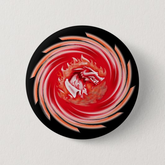 Wild Wolf Whirling zwarte knop Ronde Button 5,7 Cm (Voorkant)