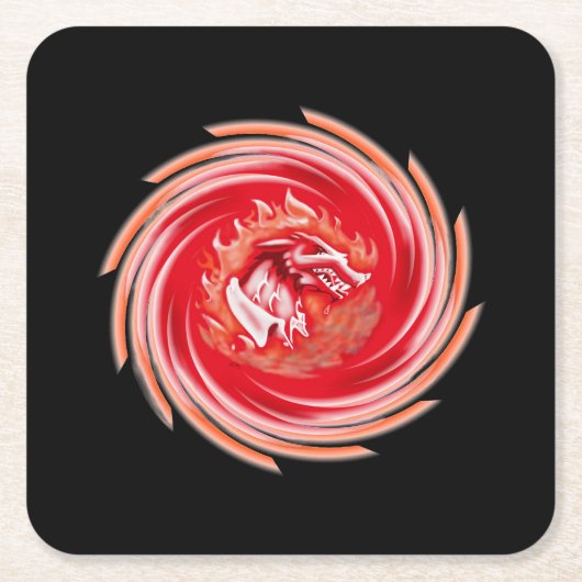 Wild Wolf Whirling zwarte papieren drankenkusten Kartonnen Onderzetters (Voorkant)