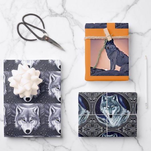 Wild Wolf Wrapping Sheets Inpakpapier Vel (Voorkant)