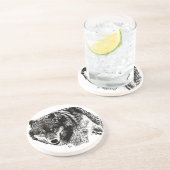 Wild Wolf Zandsteen Onderzetter (Zijkant)