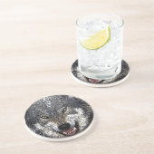 Wild Wolf Zandsteen Onderzetter (Zijkant)