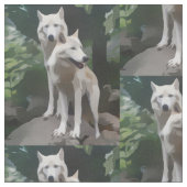 Wild Wolves Fabric Stof (Close Up)