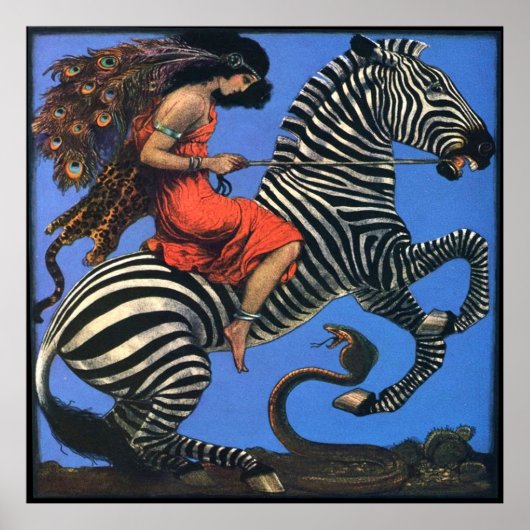 Wild Woman Rides the Zebra Poster (Voorkant)