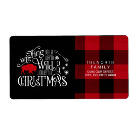 Wild Wonderful Christmas Red & Black Buffalo ID604 Etiket
