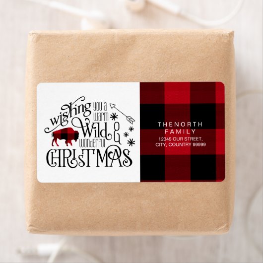 Wild Wonderful Christmas Red & White Buffalo ID604 Etiket (Insitu)